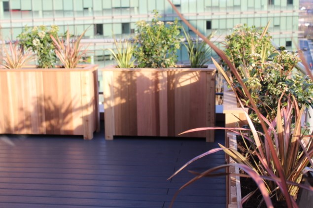 Decking with Wooden Planters