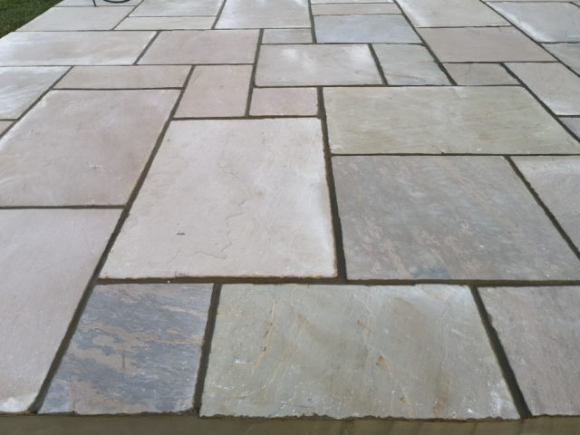 Lakeland sandstone slabs with traditional pointing