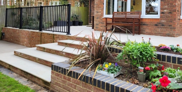porcelain steps and raised bedding in Reading